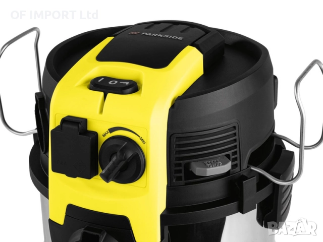 Професионална Прахосмукачка за Сухо и Мокро Почистване + Контакт PARKSIDE 1500W, снимка 3 - Прахосмукачки - 52719681