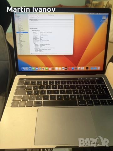 Macbook pro 13 model 1706 3,1ghz 512 hard 8ram touch bar 2017г, снимка 3 - Лаптопи за работа - 56005204