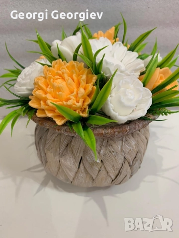 цветя изработени с глицеринов ароматен сапун и Българска роза 🌹 Стара Загора Център., снимка 15 - Декорация за дома - 52838901