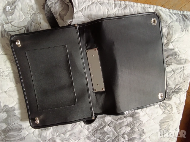 Storm of London черна кожена чанта , снимка 3 - Чанти - 53140162