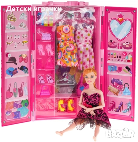 Кукла Барби с гардероб куфарче и аксесоари , снимка 2 - Кукли - 52743845