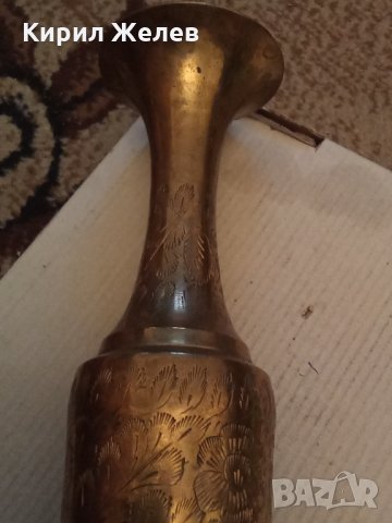 Стара бронзова ваза 24670, снимка 2 - Декорация за дома - 33996311