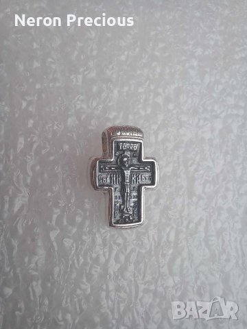 Сребърен кръст 18 мм, снимка 2 - Колиета, медальони, синджири - 42461186