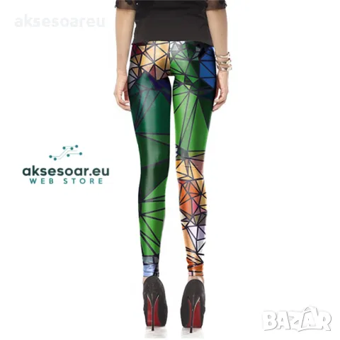  Нов моден щампован дамски клин 3D цветни флуоресцентни стилни клинове за жени и момичета, снимка 10 - Клинове - 50418778