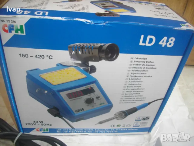 НОВА Немска Електрическа ПОЯЛНА СТАНЦИЯ за запояване 420 градуса Пълен комплект CFH DL48, снимка 2 - Поялници и запояване - 47275395