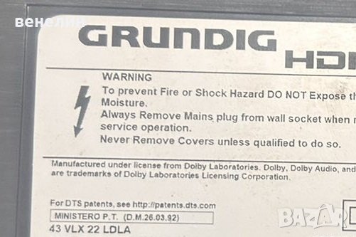 захранваща платка PW.89w2.622 от телевзиор GRUNDIG 43VLX22LDLA, снимка 2 - Части и Платки - 42109438