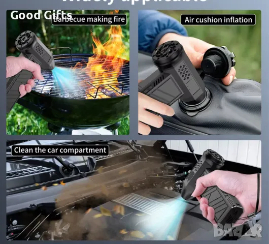 Мини мощен вентилатор X3, мощност 180 W, 130000rpm, за компютър, почистване на дома, барбекю, кола, , снимка 6 - Други инструменти - 50188362