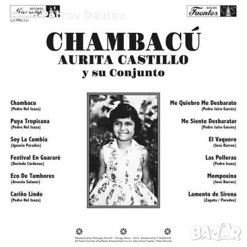 Aurita Castillo Y Su Conjunto – Chambacú - грамофонна плоча, снимка 2 - Грамофонни плочи - 36169898