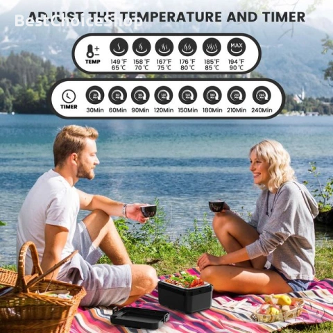 Смарт Електрическа кутия за храна 1.L, 60W, 8000 mAh - Lunch Box, снимка 12 - Аксесоари и консумативи - 53533444