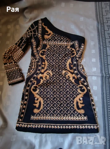 Перлена мини рокля Daya с едно рамо / Bellabarnett / Bella Barnett （BB), снимка 3 - Рокли - 50742276