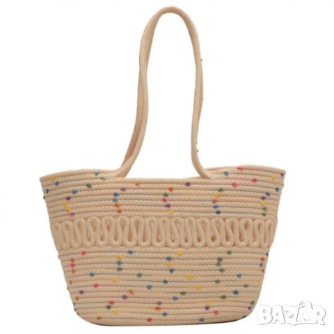Плетена чанта тип кошница Beige, снимка 11 - Чанти - 41477465
