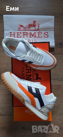 Hermes Bouncing Sneakers Естествена кожа и велур мъжки обувки сникърси , снимка 3 - Спортни обувки - 52755746