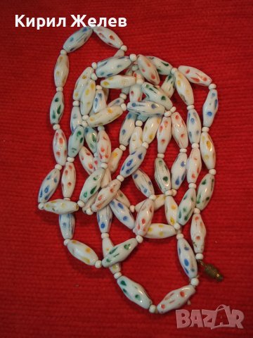 РЕТРО ВИНТИДЖ ГЕРДАН КОЛИЕ РИСУВАН ПОРЦЕЛАН 6404, снимка 9 - Колиета, медальони, синджири - 33405861