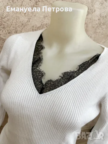 Дамска плетена блуза с детайл MOHITO - S, снимка 2 - Блузи с дълъг ръкав и пуловери - 48058953