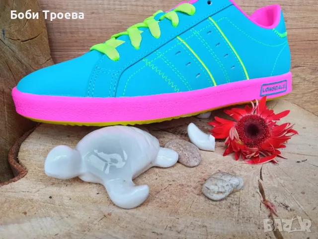 Дамски Lonsdale Кожени Маратонки Leyton Leather, снимка 3 - Маратонки - 50366223