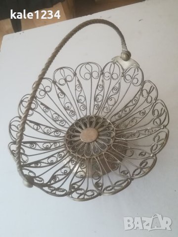 Руска бонбониера филигран. Кошничка. Москва. СССР. Ръчна изработка , снимка 5 - Антикварни и старинни предмети - 41675319