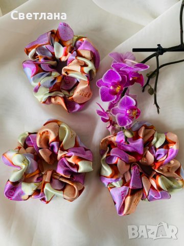 Сатенени скрънчита на едро и дребно - 45 десена, снимка 16 - Аксесоари за коса - 41501335