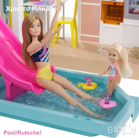 Къща за кукли Barbie Dreamhouse 114 см Къща на мечтите с пързалка асансьор, снимка 6 - Кукли - 52074244