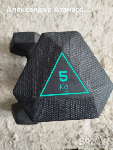 Тежести за силови тренировки, 5 кг всеки, 3 бр. много добро състояние, снимка 3 - Фитнес уреди - 52110736
