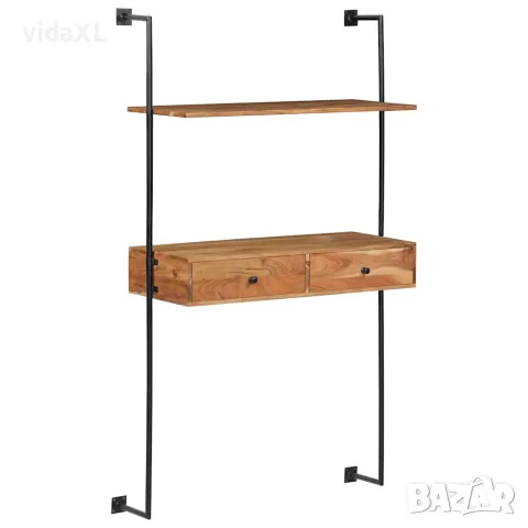 vidaXL Бюро за стена, 90x40x170 см, акациево дърво масив, снимка 8 - Бюра - 56146461