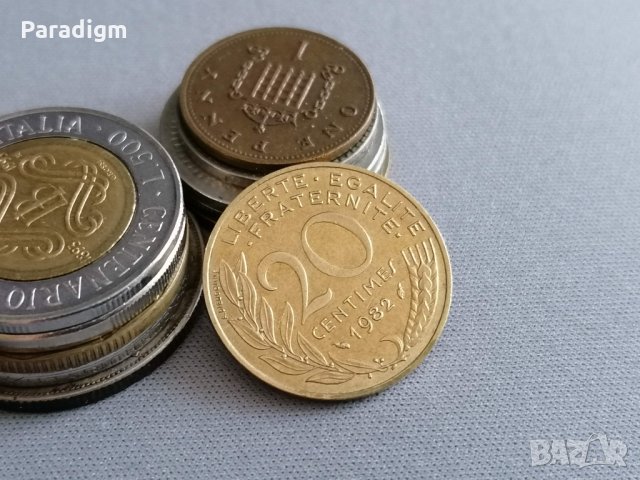 Монета - Франция - 20 сентима | 1982г., снимка 1 - Нумизматика и бонистика - 35845465