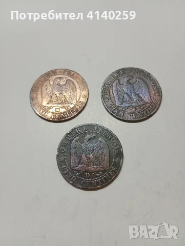 ФРАНЦИЯ МОНЕТИ 5 САНТИМА 1854 Г 