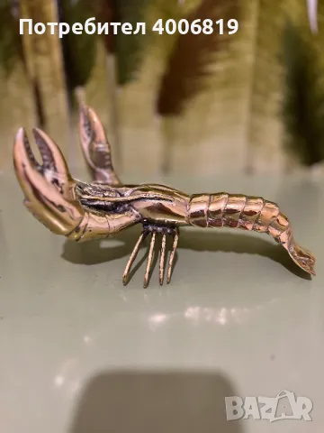 Склуптура,декорация на омар от полиран бронз(XL), снимка 3 - Декорация за дома - 48636459