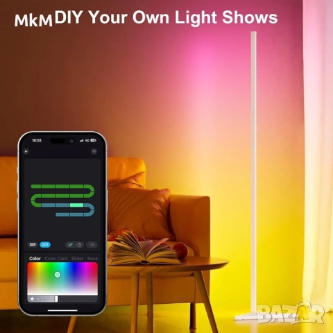 Две LED ъглови лампи с приложение и дистанционно, синхрон с музика, снимка 10 - Лед осветление - 52449292