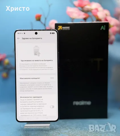 ГАРАНЦИОНЕН!!! Realme GT 7T, 12GB RAM, 512GB, 5G, IceSense Blue, снимка 3 - Други - 55944661