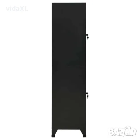 vidaXL Заключващ се шкаф, черен, 38x45x180 см, стомана, снимка 3 - Шкафове - 56147167