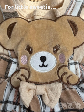 Красива рокля-сукман с боди 🤎🧸 , снимка 4 - Бебешки рокли - 53812448