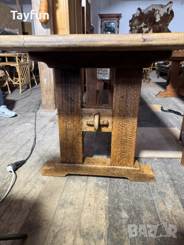 Масивна дъбова маса със столове - Рустик стил, снимка 2 - Маси - 52835147