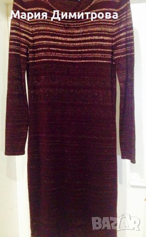 Красива рокля с бляскави асиметрични раета, снимка 3 - Рокли - 39193320