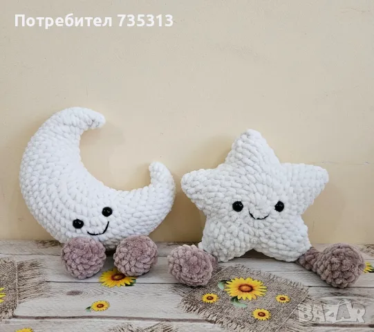 Ръчно плетена играчка луничка, снимка 2 - Плюшени играчки - 49555571