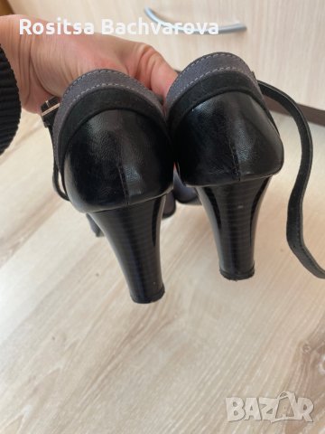 Черно-сиви обувки на среден ток, 36 номер, снимка 8 - Дамски обувки на ток - 35990879