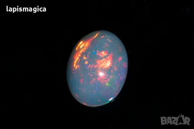 Етиопски опал 1.32ct овален кабошон, снимка 2 - Други - 48310474