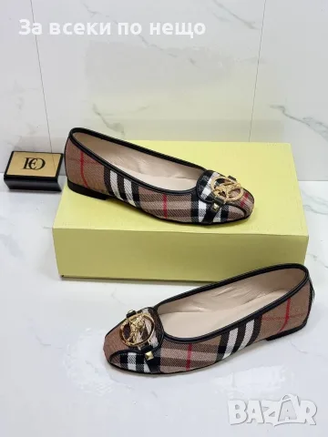 Burberry Дамски Ежедневни Обувки Тип Балерини Със Златна Катарама Бърбъри Код E101, снимка 3 - Дамски ежедневни обувки - 55795527