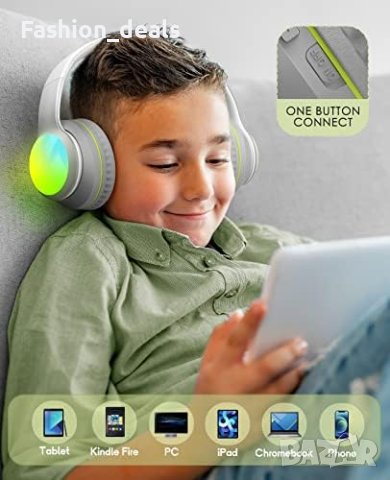Нови Детски Безжични Сгъваеми Bluetooth 5.3 слушалки с микрофон, снимка 6 - Bluetooth слушалки - 41758116