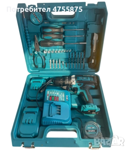 Комплект акумулаторен винтоверт – 30 части., снимка 2 - Винтоверти - 53721101