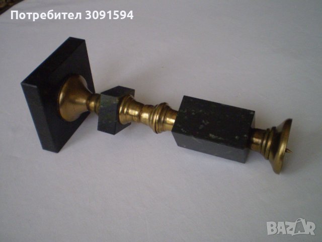 СТАР СВЕЩНИК месинга И МРАМОР, снимка 6 - Антикварни и старинни предмети - 40430211