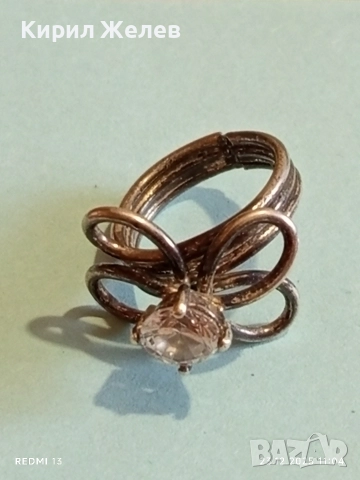 Сребърен пръстен с флорален мотив и инкростиран цирконий ръчна изработка 51797, снимка 6 - Пръстени - 52882379