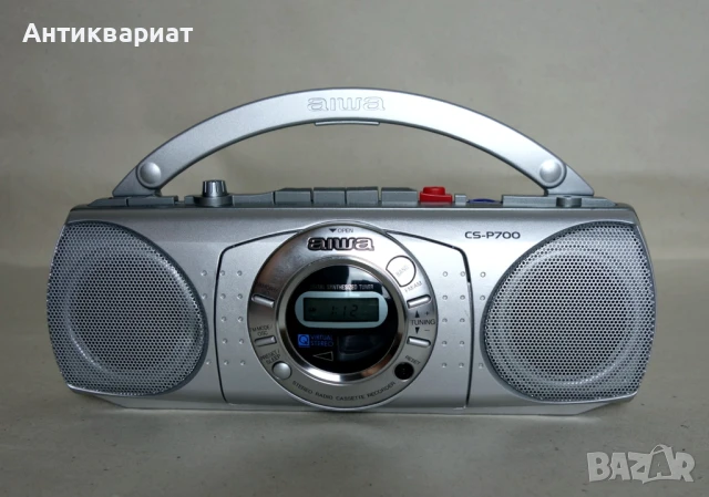 Портативен радиокасетофон, мини бумбокс Aiwa CS-P700, снимка 2 - Радиокасетофони, транзистори - 51200817