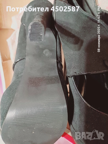 Черни обувки в връзки и 15 см ток, снимка 11 - Дамски обувки на ток - 52949134