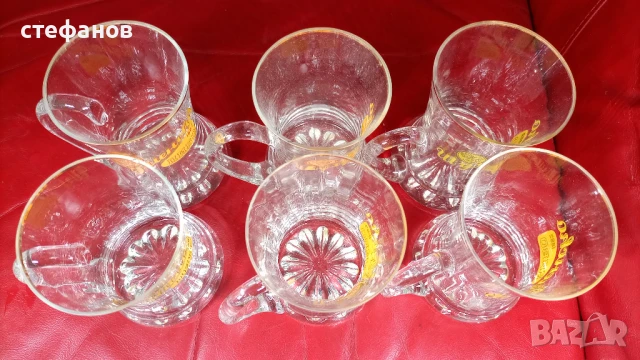 Бирени халби, Шуменско, златен кант, тънкостенни, снимка 3 - Чаши - 51258416