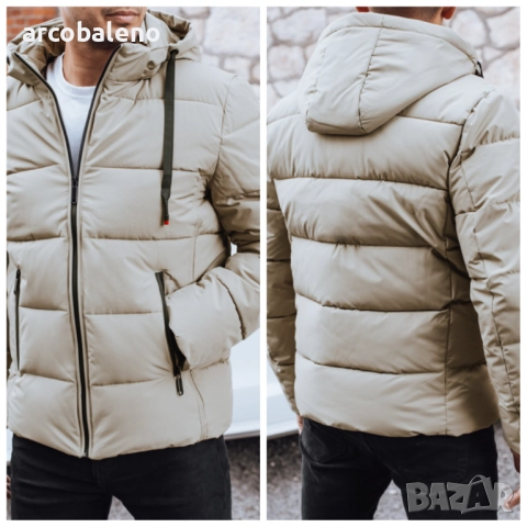 Мъжко зимно ватирано яке с качулка, 4цвята , снимка 3 - Якета - 52259493