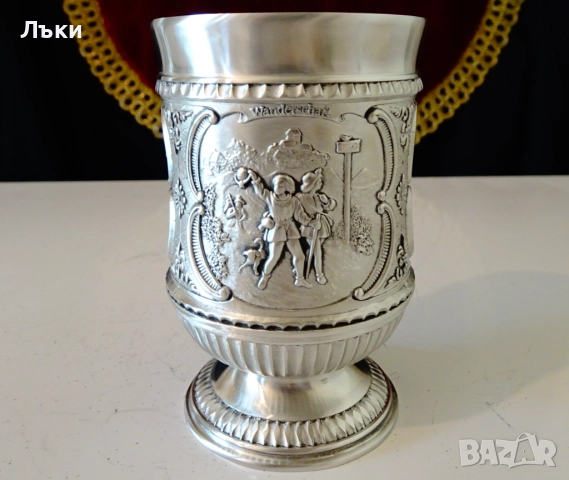 Чаша от калай с картини Влюбени,Пътешествие,Пролет. , снимка 5 - Антикварни и старинни предмети - 51571181