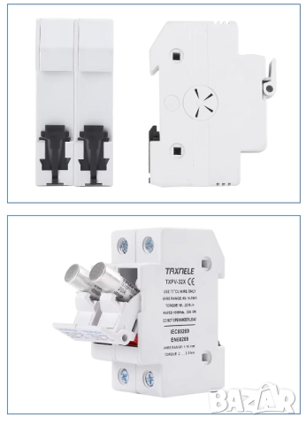 Taxnele 2P паралелен DC държач за предпазители за соларни фотоволтаични системи 10*38 мм DC 1000V, снимка 17 - Друга електроника - 52702189