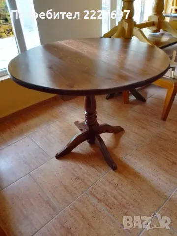 Маса Ф 100 кухненска разтегателна байц, снимка 4 - Маси - 47860201