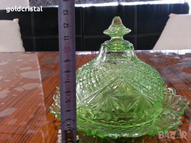 стар кристален съд за масло , снимка 3 - Антикварни и старинни предмети - 50541101
