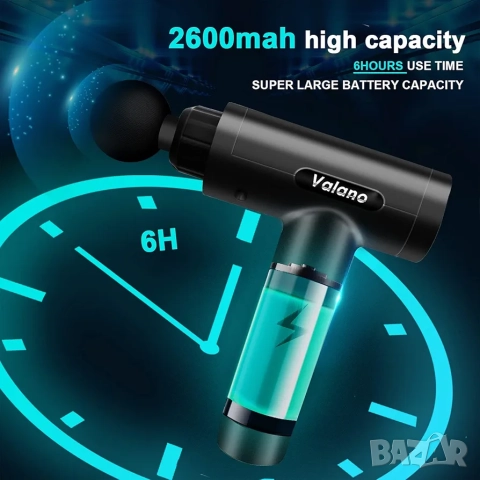 Масажен пистолет, 12 глави, 30 скорости, LCD екран, 6 часа автономност, снимка 5 - Масажори - 50006418